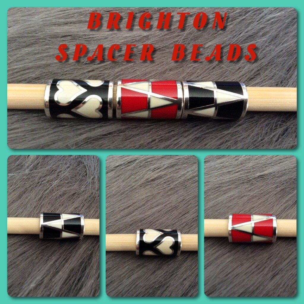 Brighton Black 1 Zig Zag & 1 Heart & 1 Red Zig Zag Spacer Beads Total of 3 NWOT