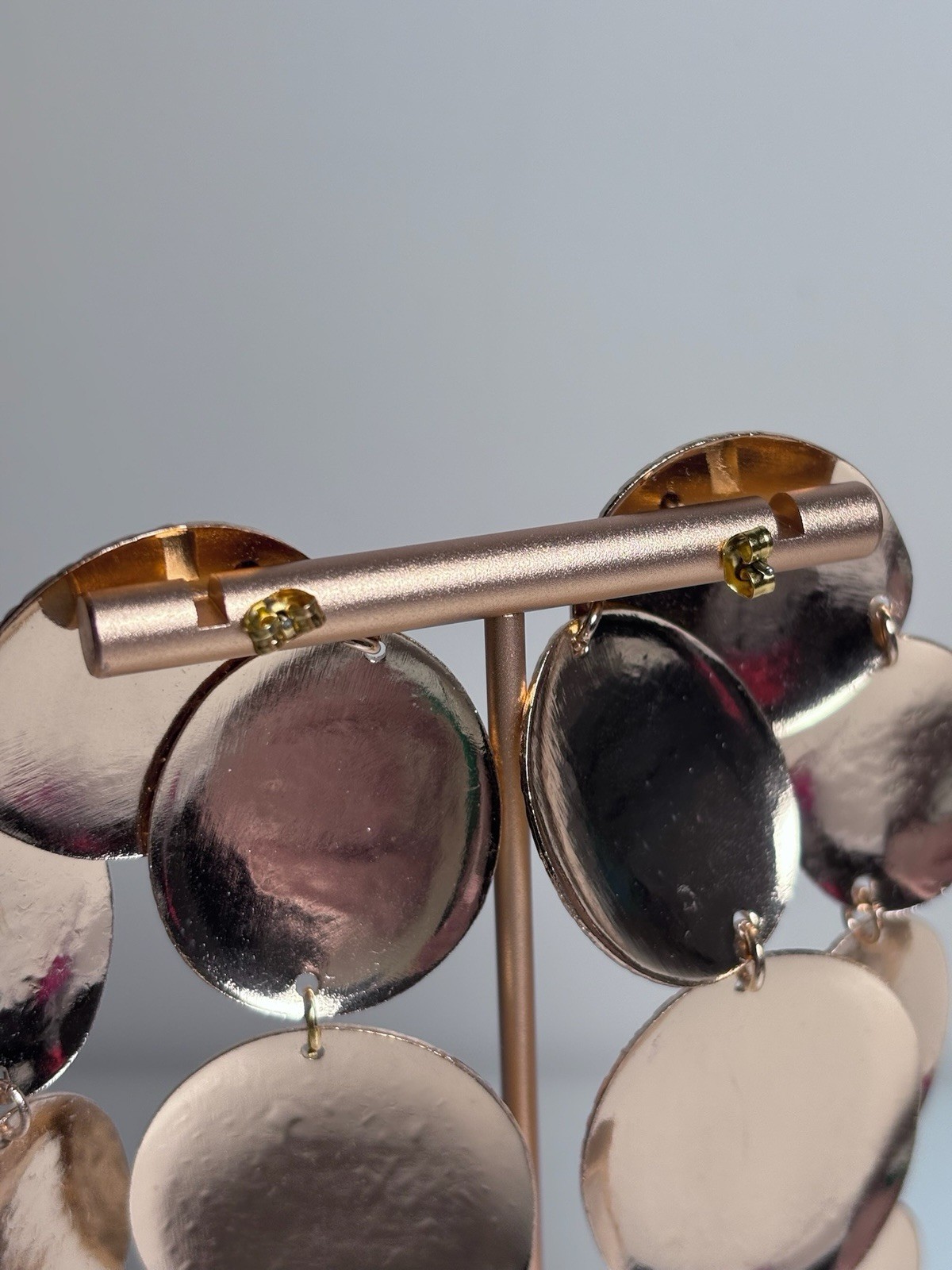 8 Other Reasons Revolve Gold Hammered Metal Statement Post Drop Earrings New