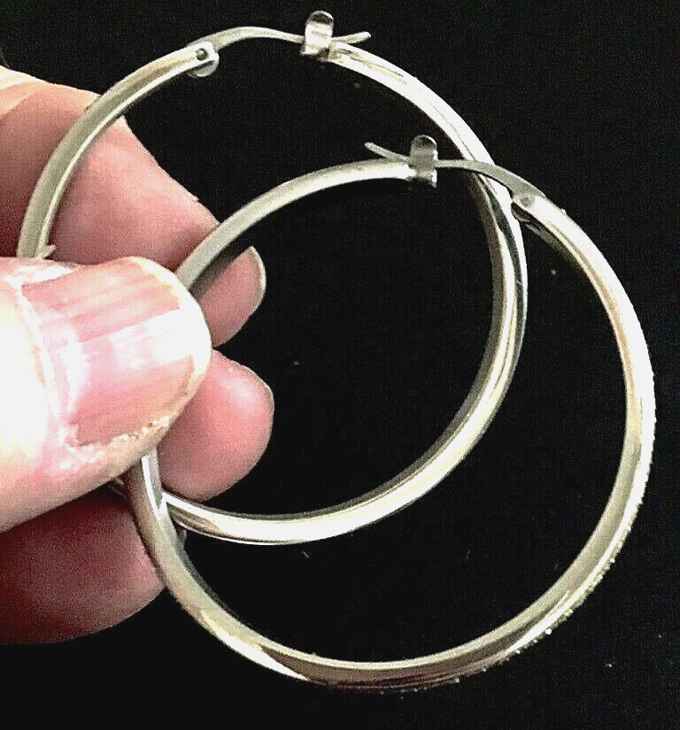 STEEL BY DESIGN PAVE CANARY YELLOW GLITTER SNAP-BAR HOOP EARRINGS-1.25″-NWOT