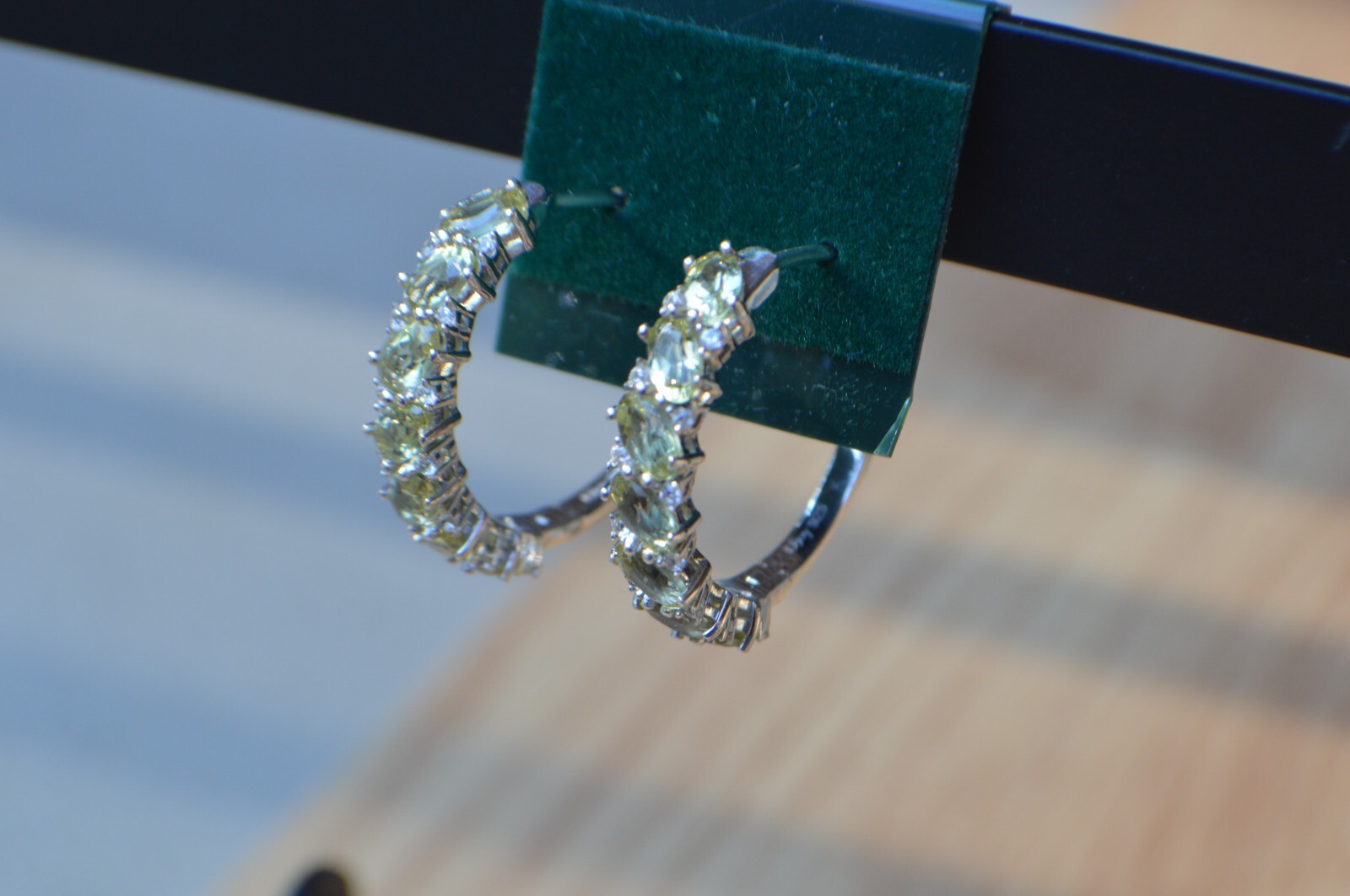 3.75ct Madagascar Yellow Apatite/ Zircon Hoop Earrings Platinum over Fine Silver