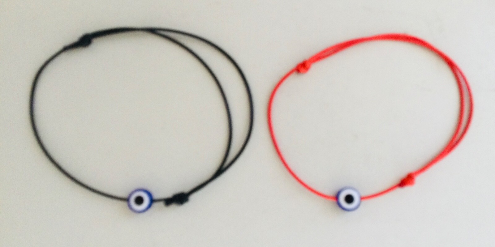 2Pack Bracelet Evil Eye Protection Luck Adjustable Hamsa Turkish 1 RED 1 BLACK