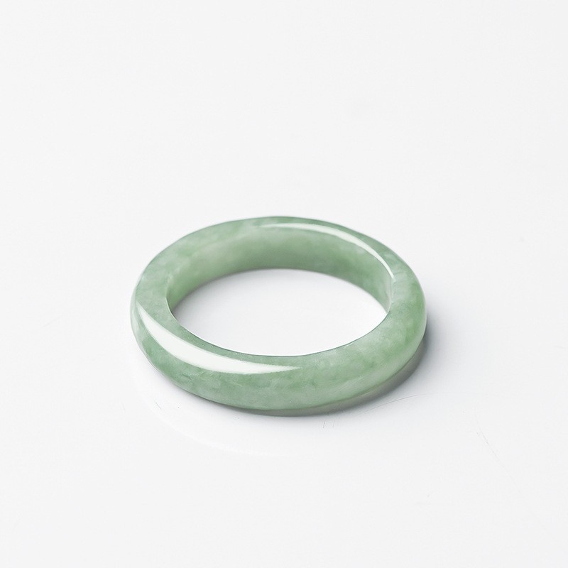 A Grade Natural Bean Type Jade Ring Fashion Accessory With Authentic Certificate