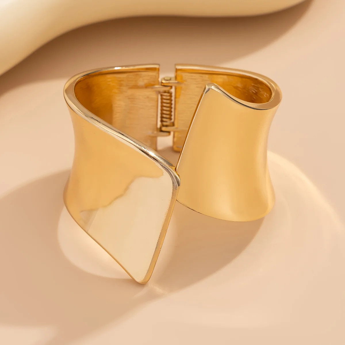 Alloy Open Cuff Bangle Bracelet Irregular Chunky Wide Silver Gold Tone Jewelry