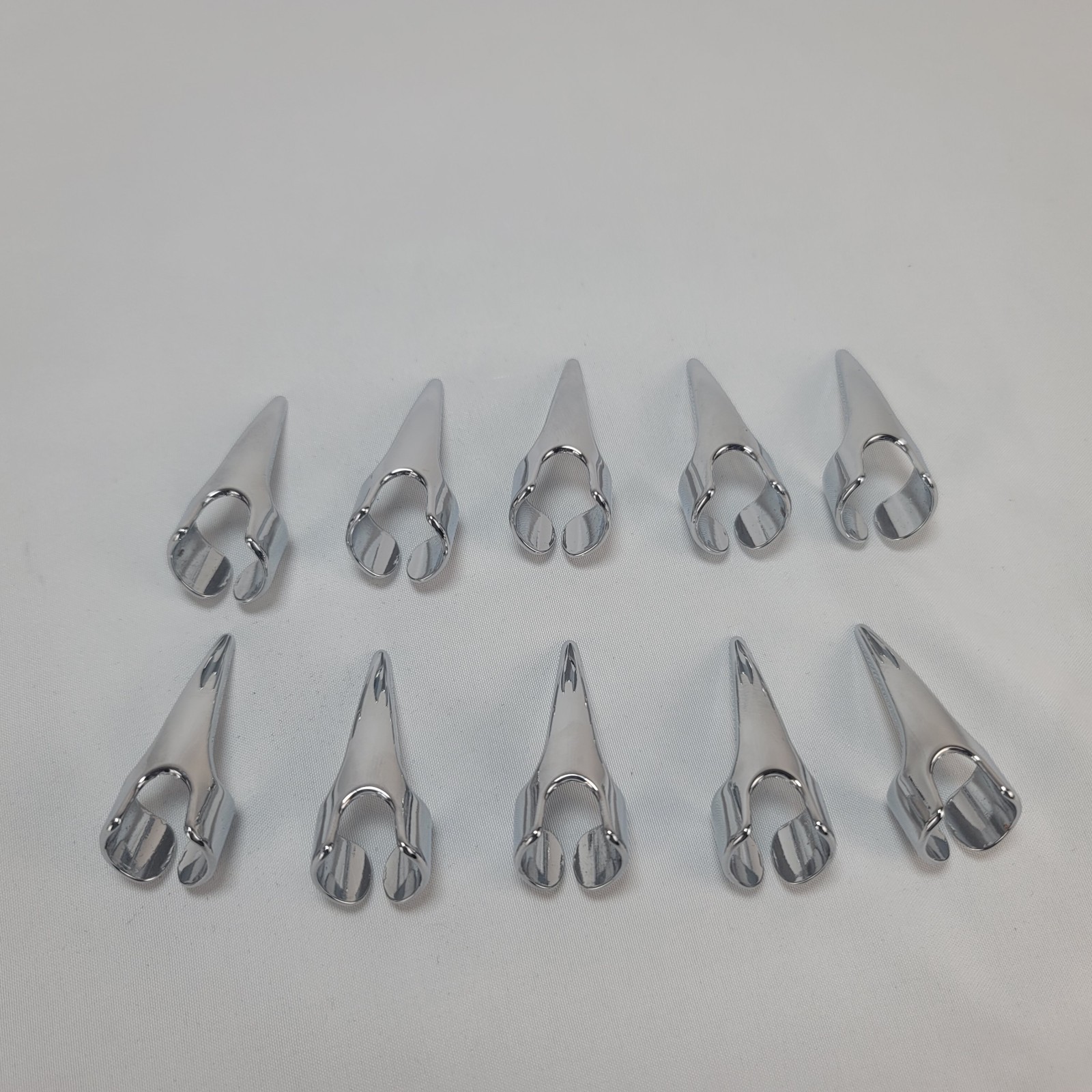 10pc Stainless Steel Claw Rings Gothic Witch Vampire Cosplay Nail Set