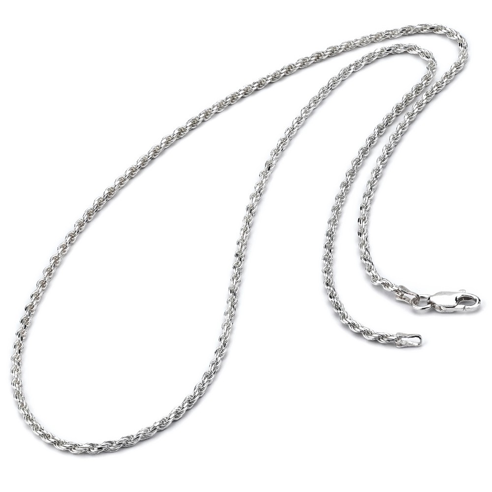 2.3MM Sterling Silver Rope Necklace Chain 16″ 18″ 20″ 22″ 24″ 30″