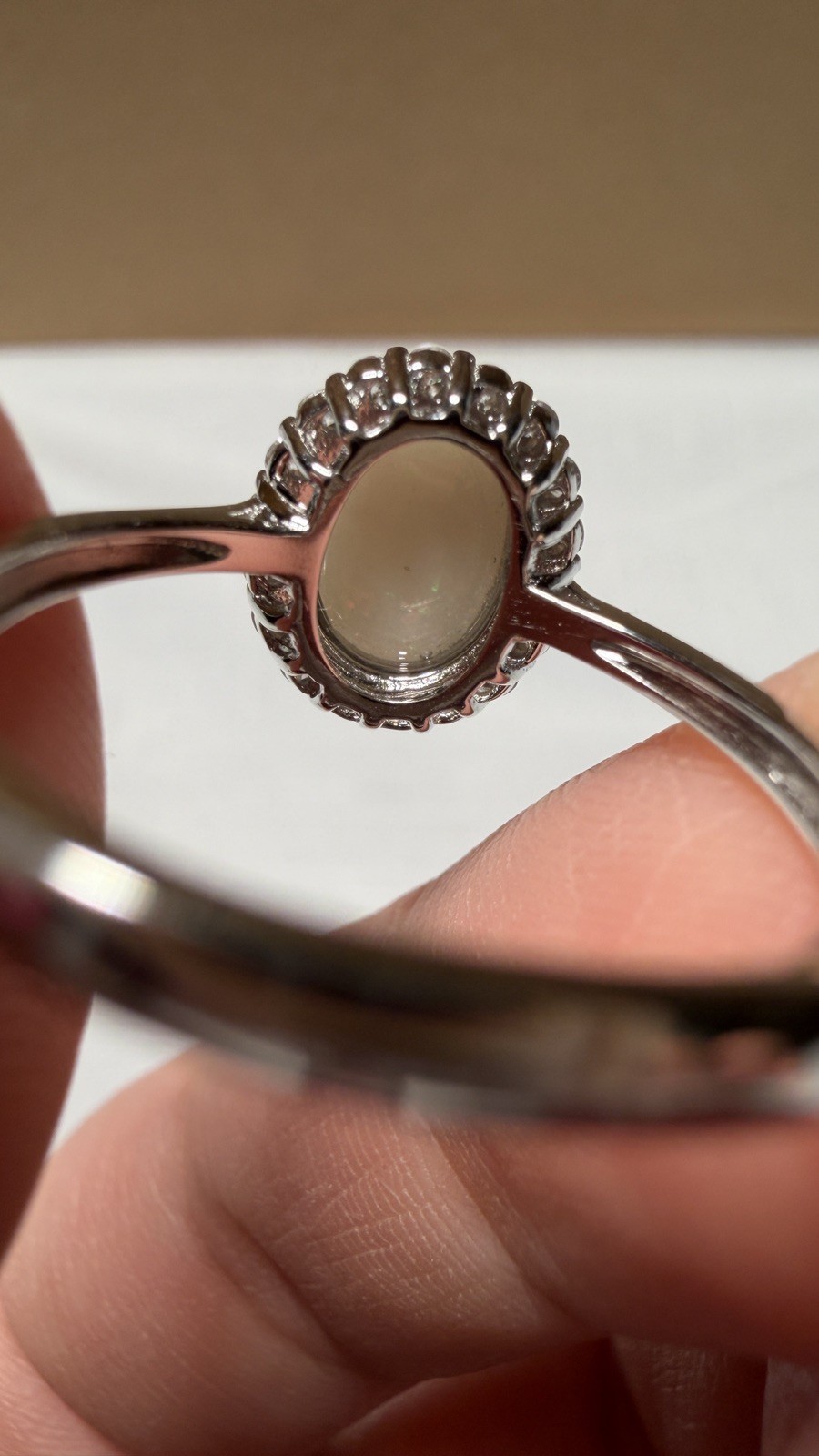 Solid Opal Ring Natural Australian Silver Multicolor Pinfire All Occasion #0161