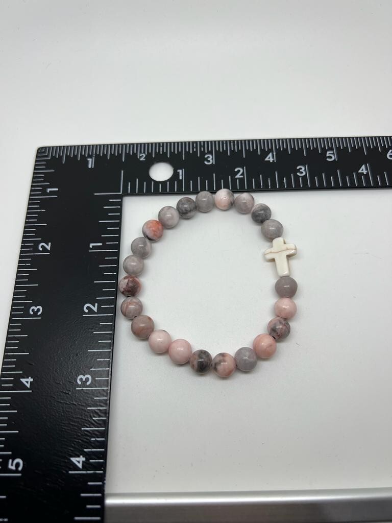 New Collection Bracelets Natural Stone 8mm Cross Elastic Rope