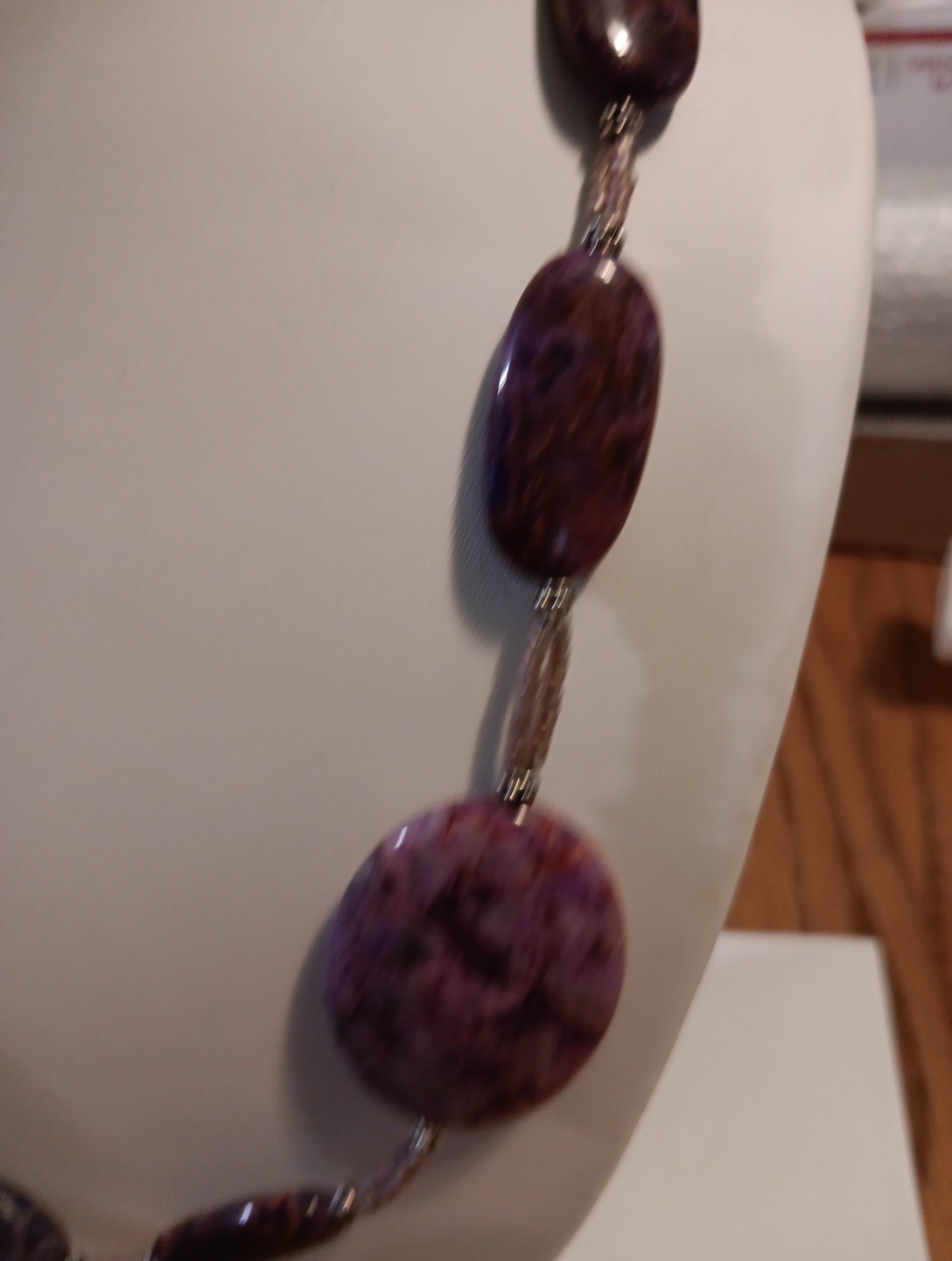 Purple Stone Necklace. 23 In Long