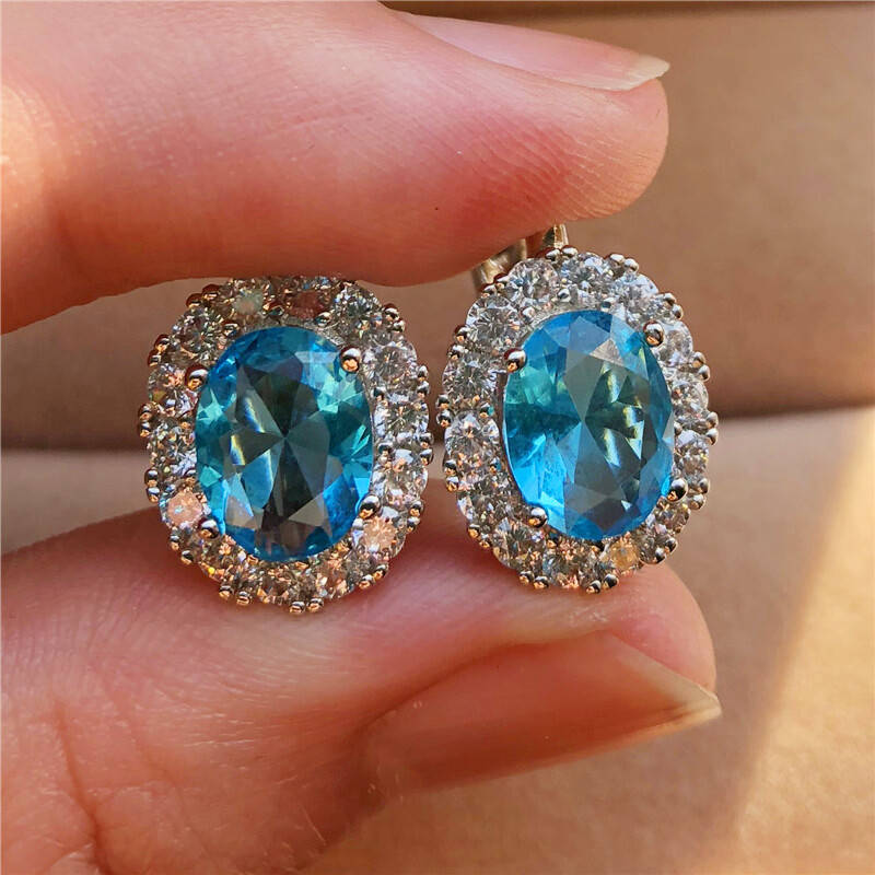 Stud Earring Fashion 925 Silver Filled Earring Cubic Zircon Women Jewelry