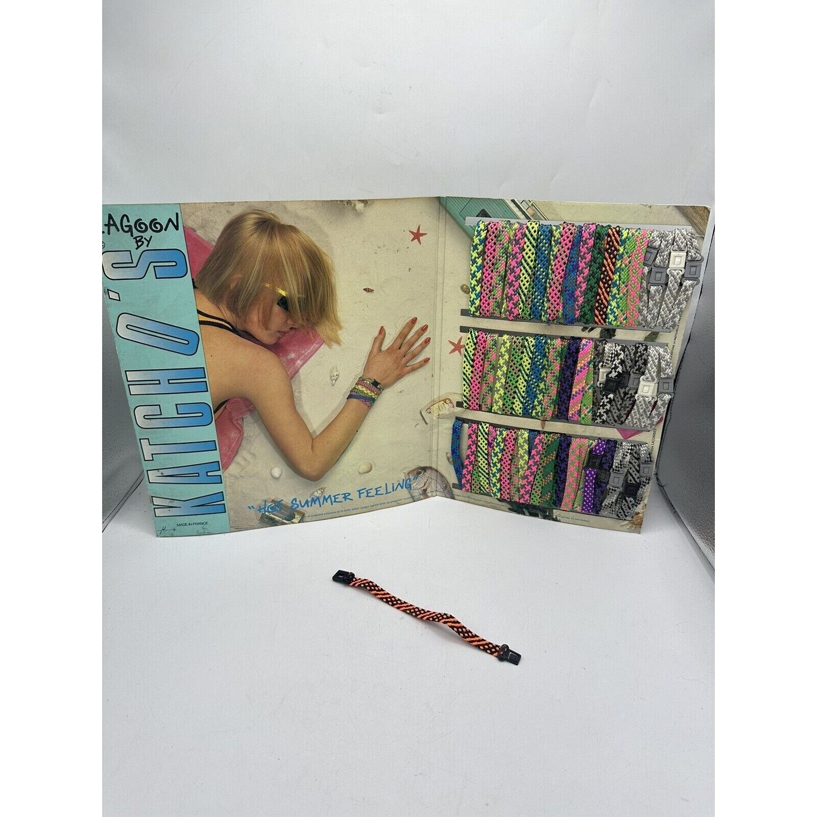 Vintage Katcho’s Bracelet Adult Unisex Surf Skate Braided Wrap Orange / Black