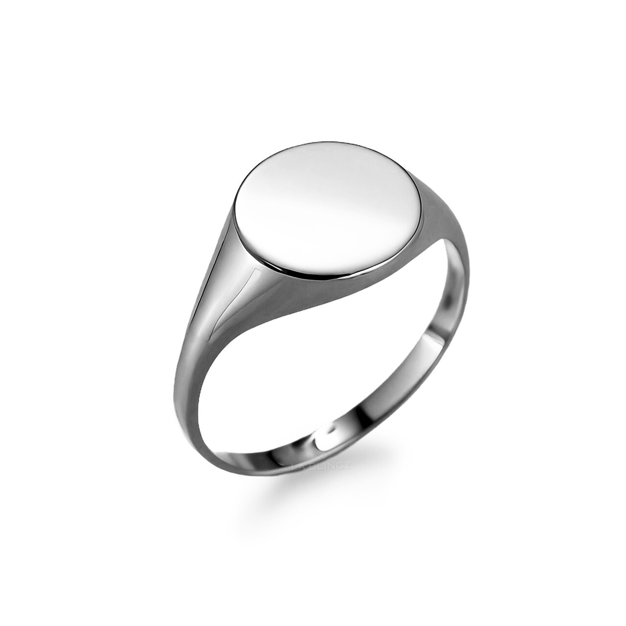 Polished Sterling Silver Round Signet Pinky Ring