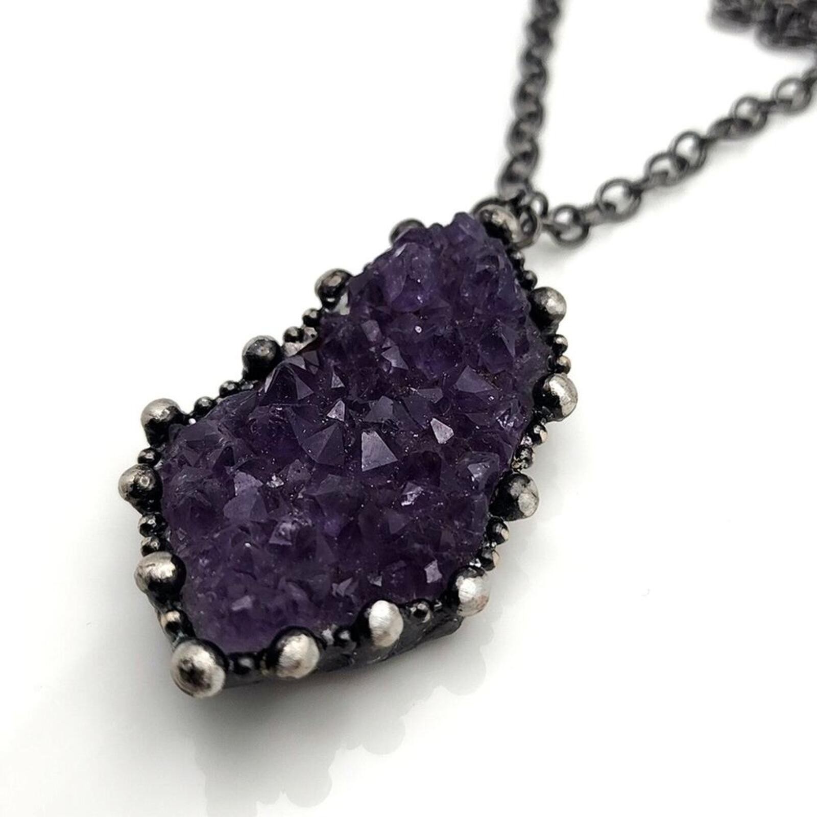 Genuine Amethyst Geode Necklace