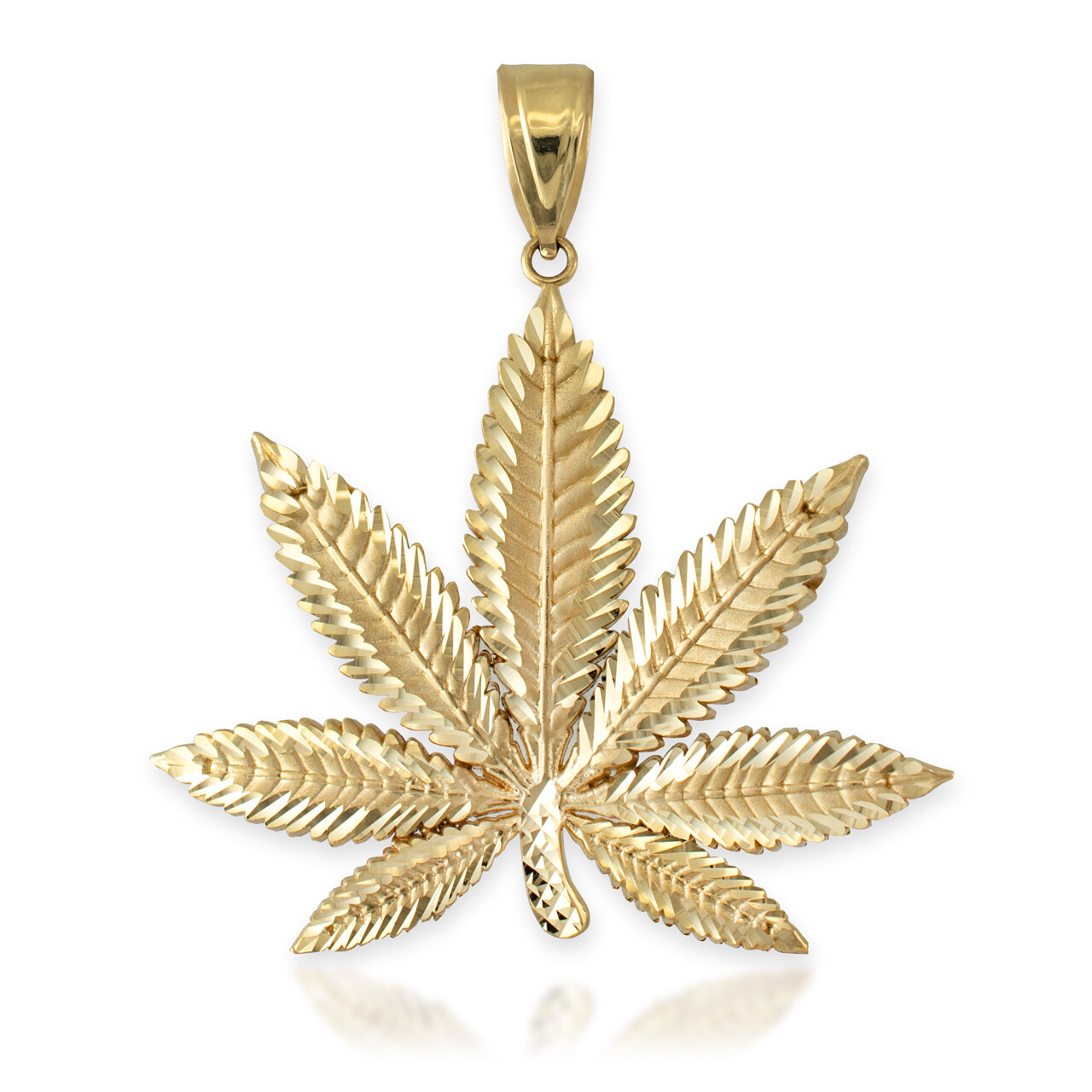 10K Yellow Gold Marijuana Leaf DC Pendant (2 sizes)