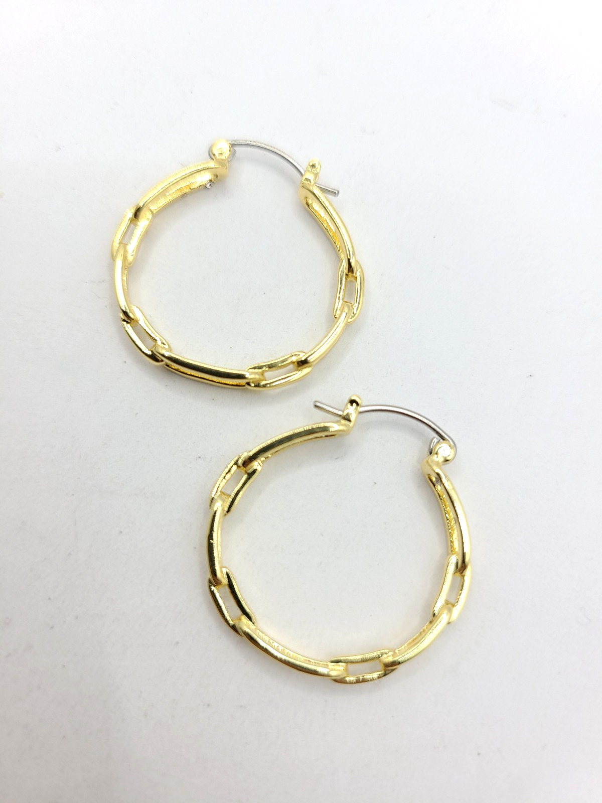 Gorjana Parker Link Hoops Stainless Steel Post 18K Gold Plated