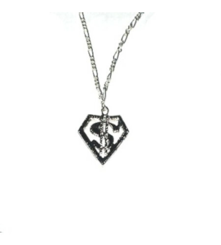 Hip Hop Dollar Sign $ Silver-Tone Pendant on 21″ Figaro Chain Necklace