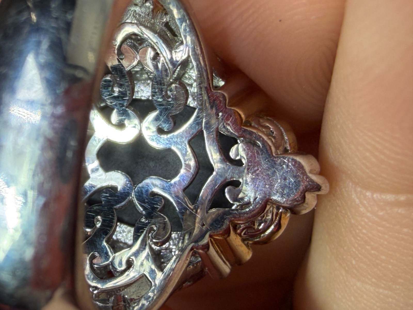 Gems en Vogue Michael Valitutti Ring Ammolite Mixed Metal Statement Size 6