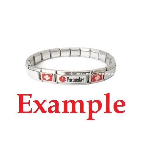 9mm Italian charm Card In Wallet Medical Alert Super Link For Bracelets