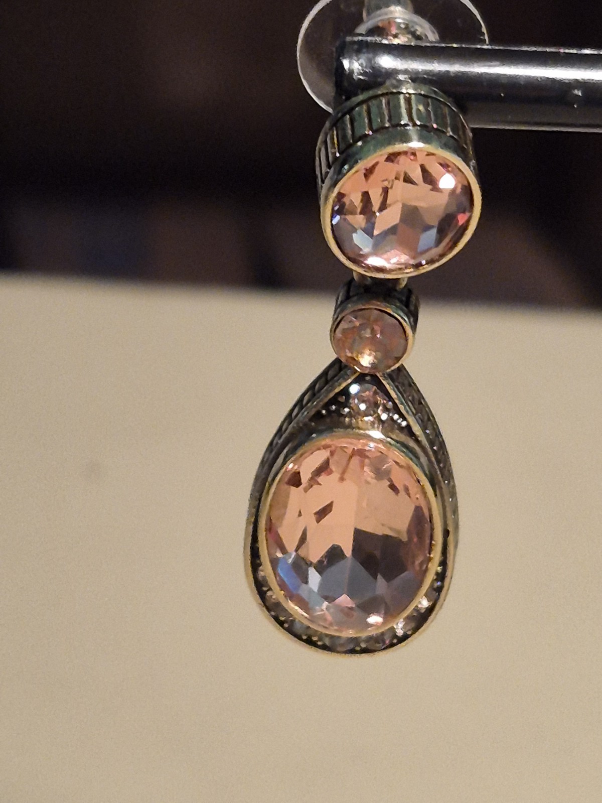 Heidi Daus Pink Swarovski Crystal Dangle Earrings
