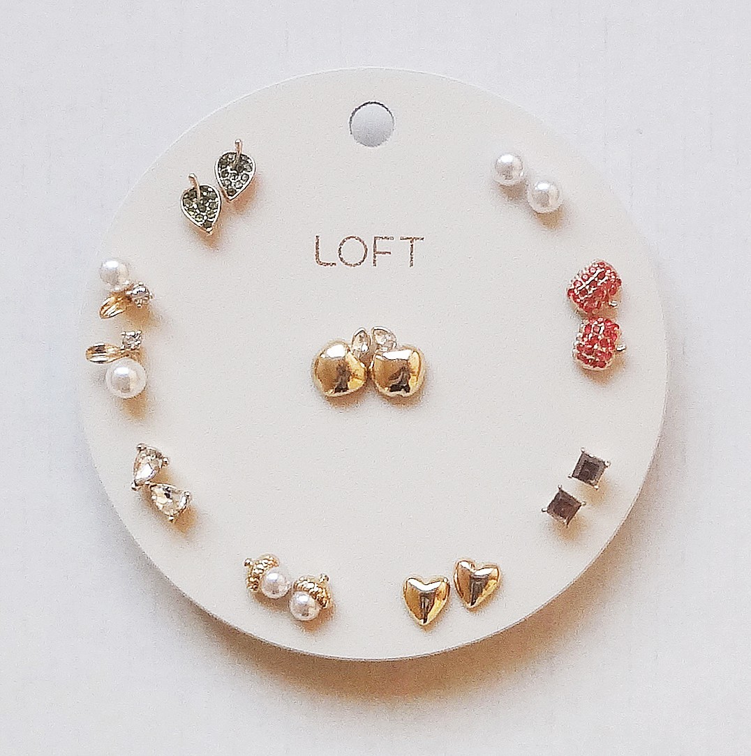 LOFT Earrings Set 9 Pairs Metal/Imitation Pearl Crystal – New