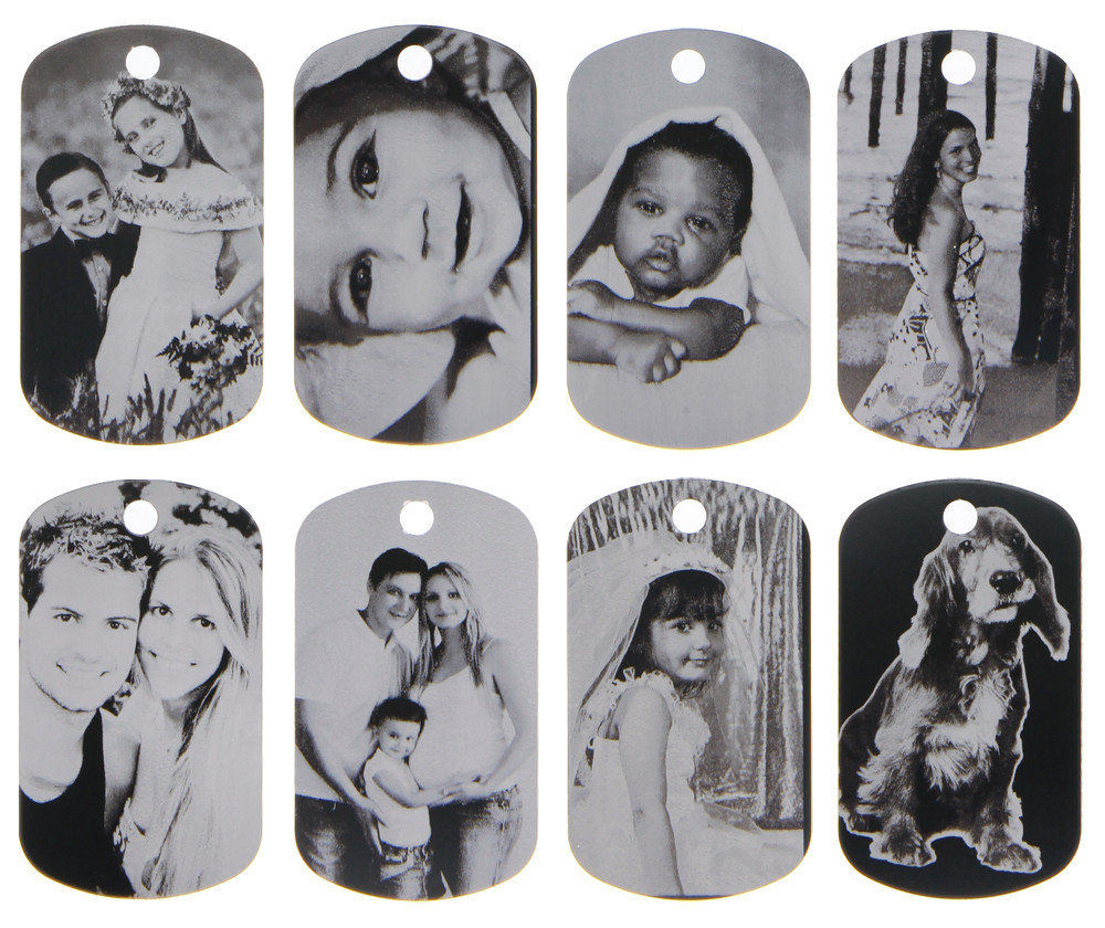 CUSTOM MADE PERSONALIZED PHOTO LASER DOG TAG PICTURE PENDANT w/ 24″ BALL CHAIN