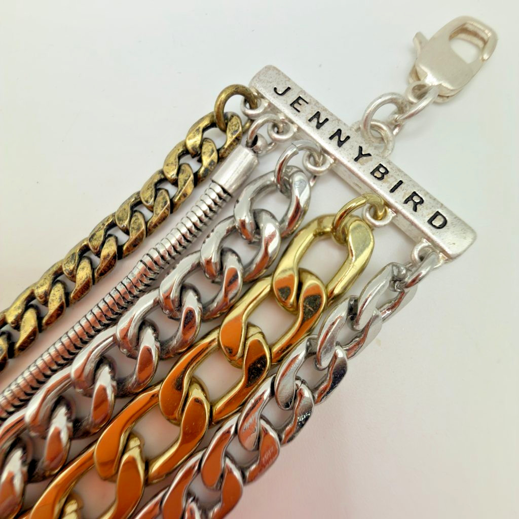 Jenny Bird Multi Chain Bracelet Adjustable 6.5-8.25 Bronze Silver Gold Tone