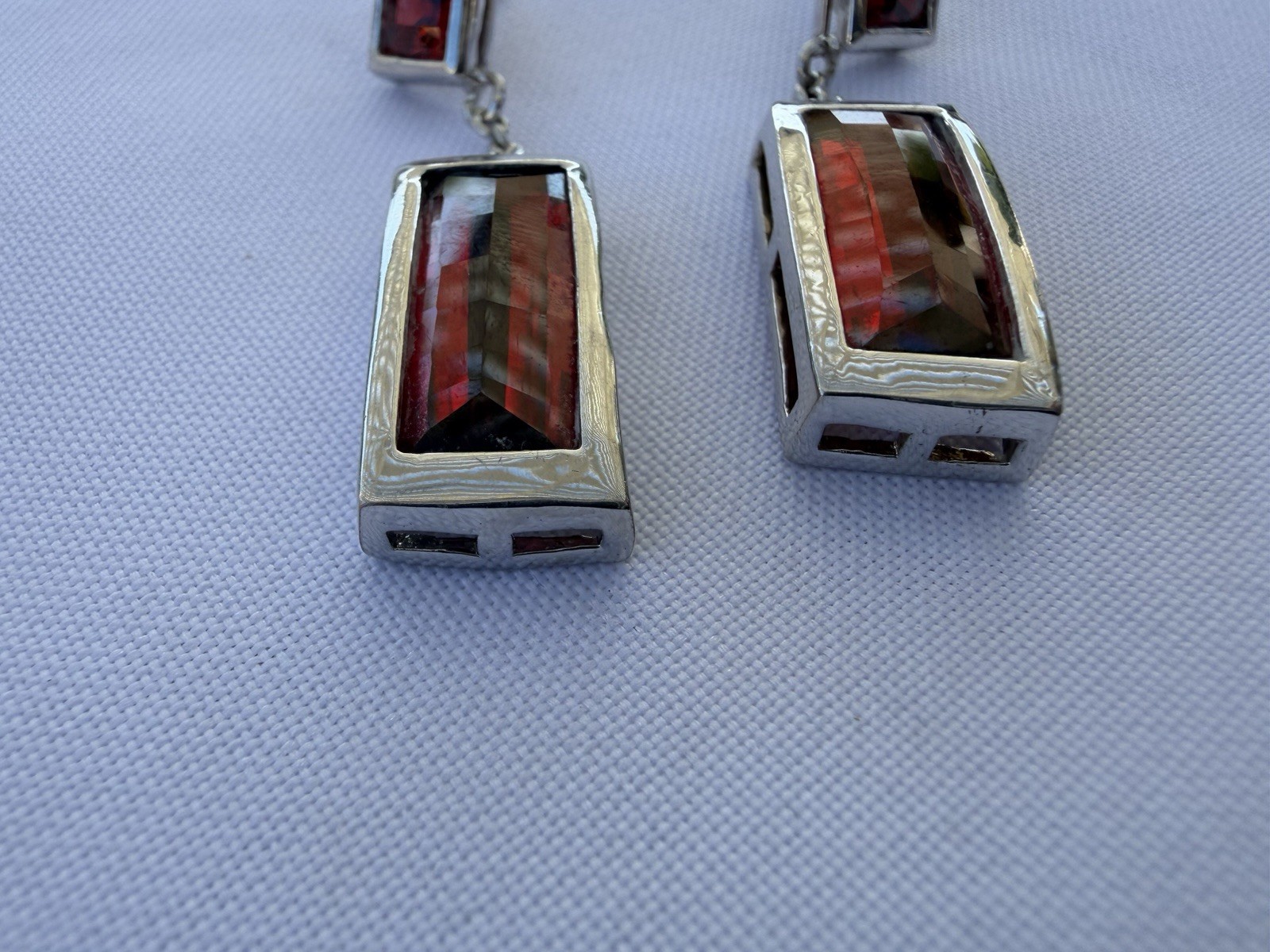 Park Lane Necklace Set 925 Garnet Necklace, Earrings, Ring And Bracelet