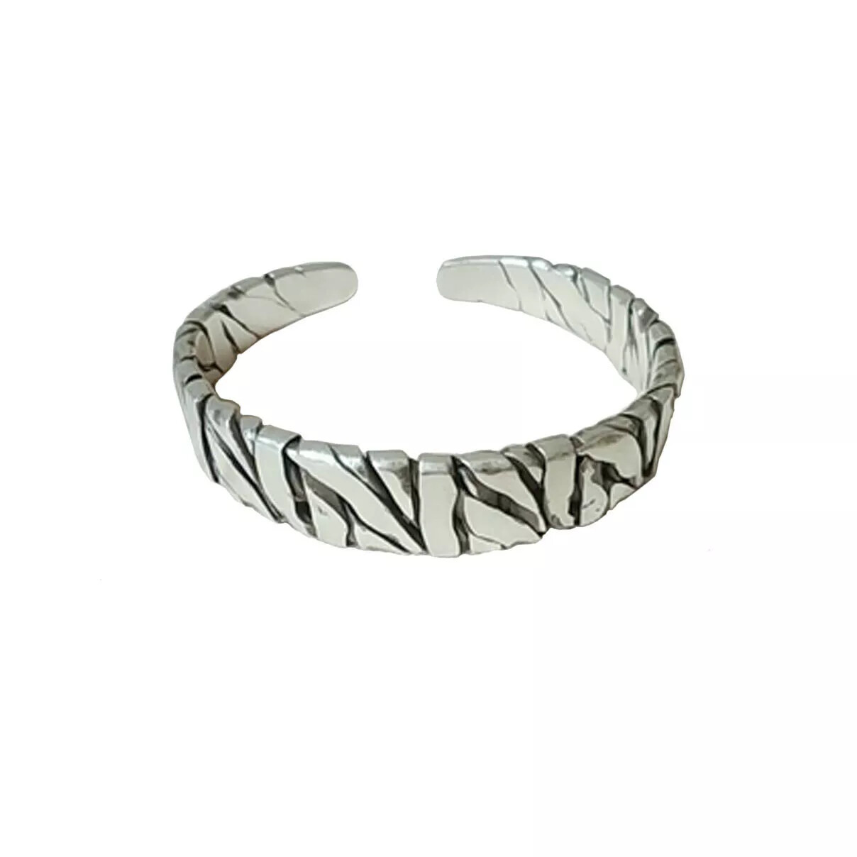 Men’s Retro Twisted Open Wide Bracelet Sterling Silver Bangle Jewelry Gift USA