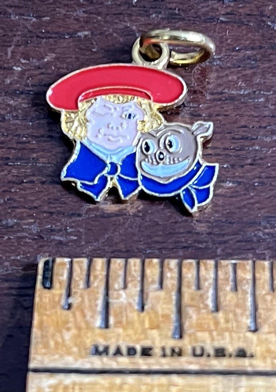 BUSTER BROWN and HIS DOG TIGE, CHARM FOR BRACELET OR NECKLACE 1/2 x 3/8 in