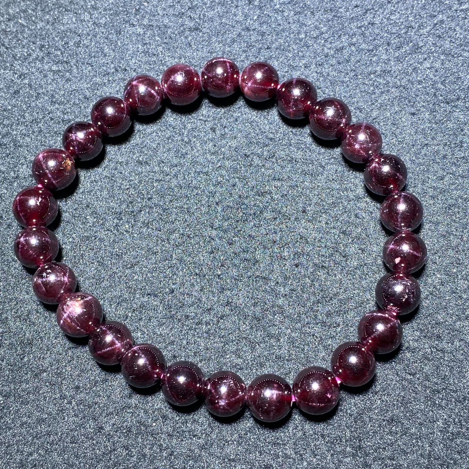 7.8mm Natural Red Starlight Garnet Crystal Beads Bracelet AAAA C1491