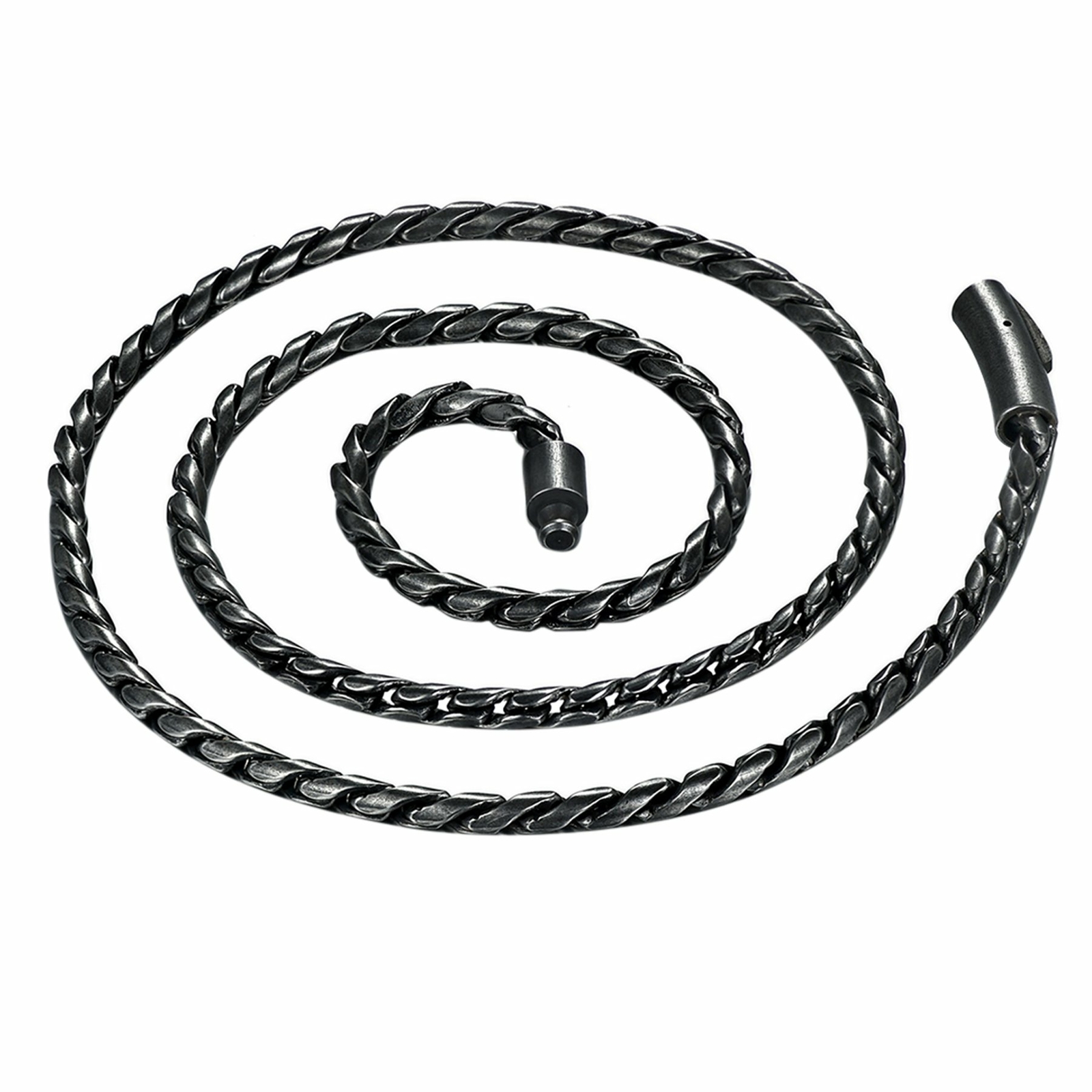 Stainless Steel Chain Necklace Twist Rope Link Men’s Biker Jewelry 5mm 6mm