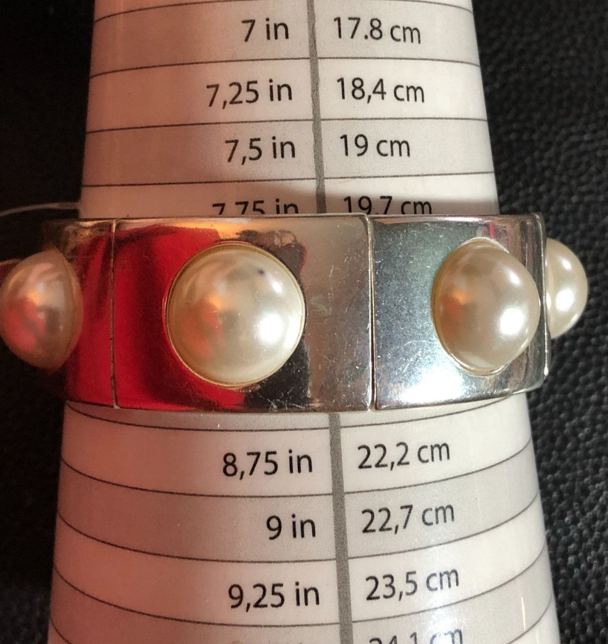 Silver Bangle Stretch Bracelet Fashion Statement Modern Brutalist Set 3pc 8513