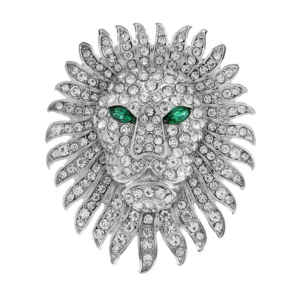 Exquisite Lion Brooch Unisex Rhinestone Animal Clothing Accessories