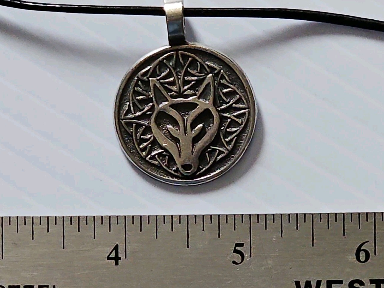 NEW Celtic Wisdom Wolf Pendant 1.25″ Pewter by Deva Designs US Made!