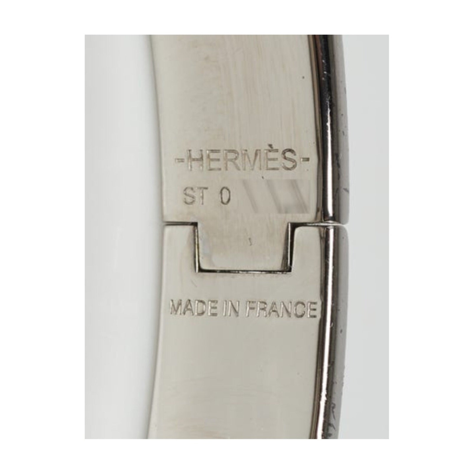Hermes Black Enamel Palladium Plated Clic-H Narrow PM Bracelet