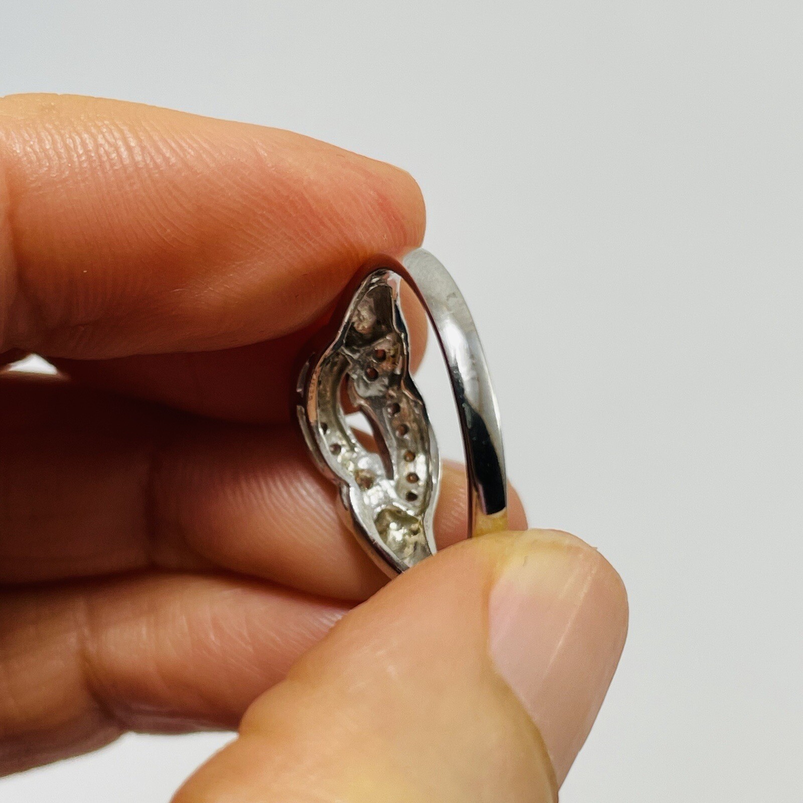 925 Silver Ring Size 8 Double Band Row Promise Engagement Wedding Anniversary