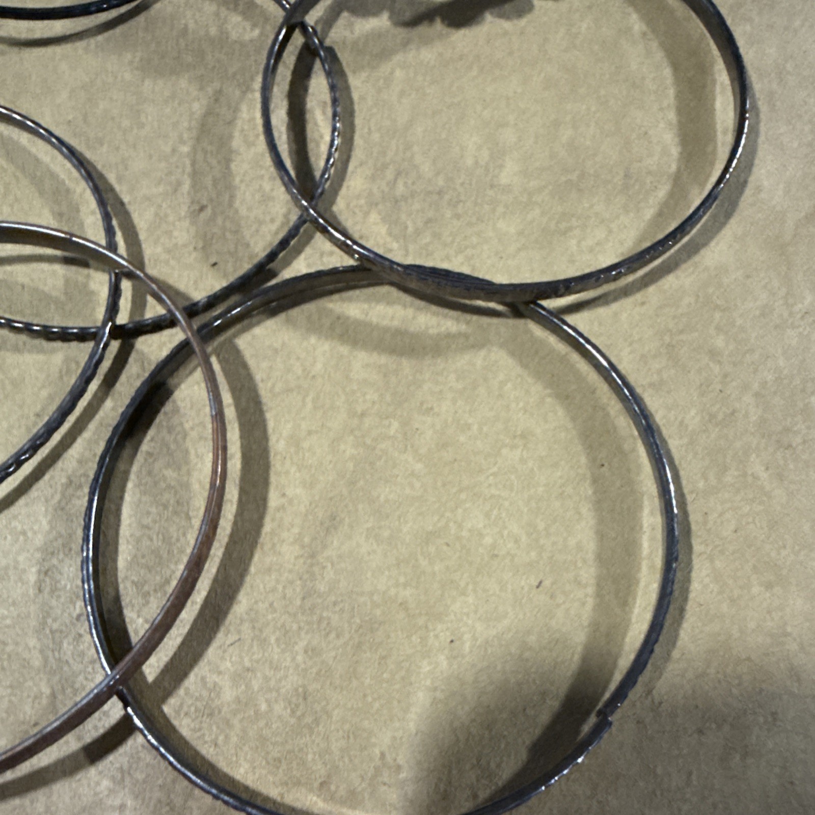 Bangle Bracelets Set (10) Silver and Black