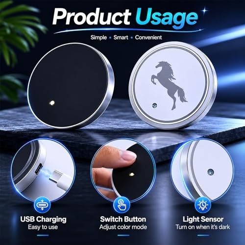 LED Cup Holder Lights for Car, 7 Colors Light Up Cup Holder Love Butterfly