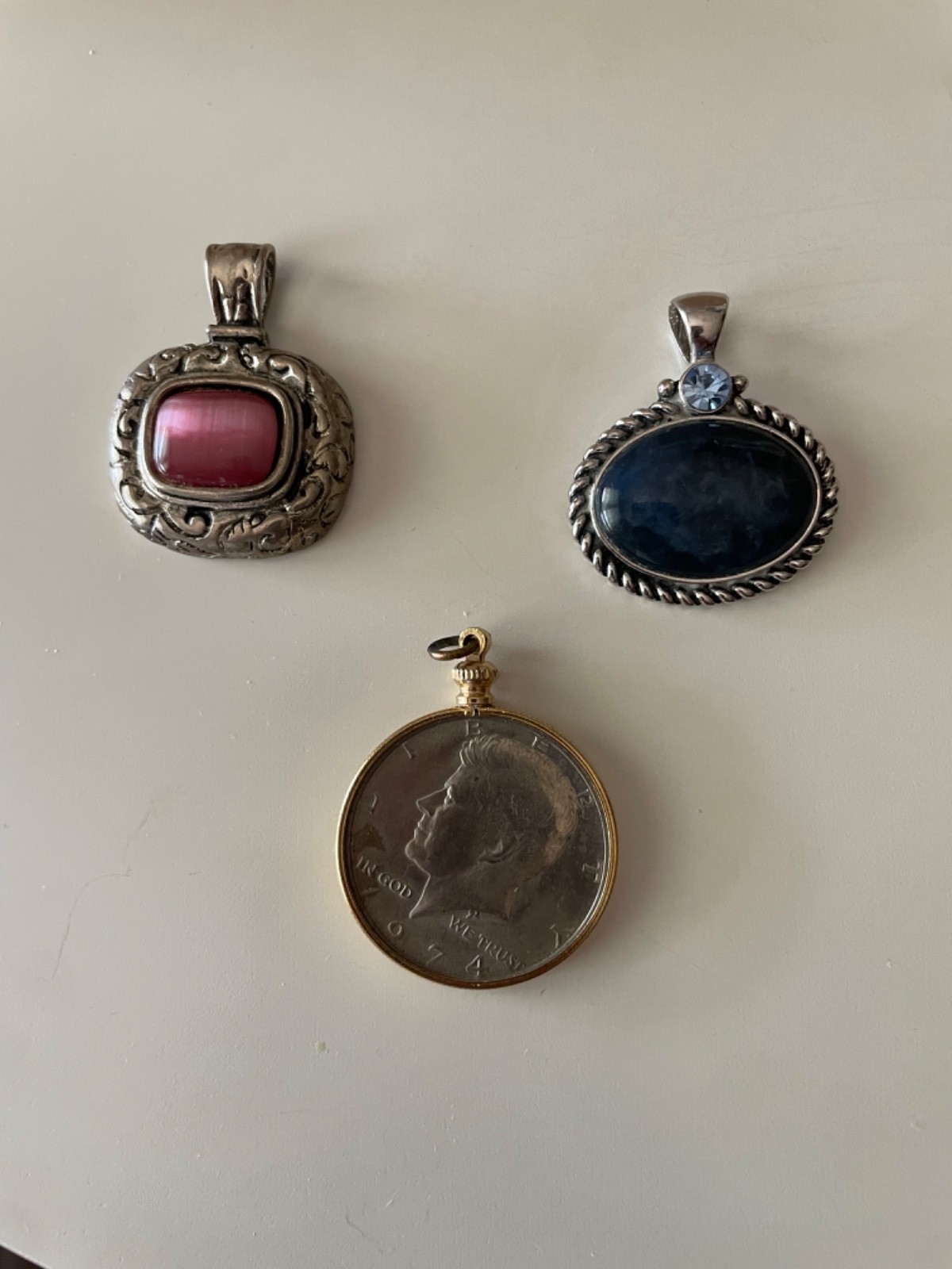 Lot of 3 Pendents Jewelry Necklace