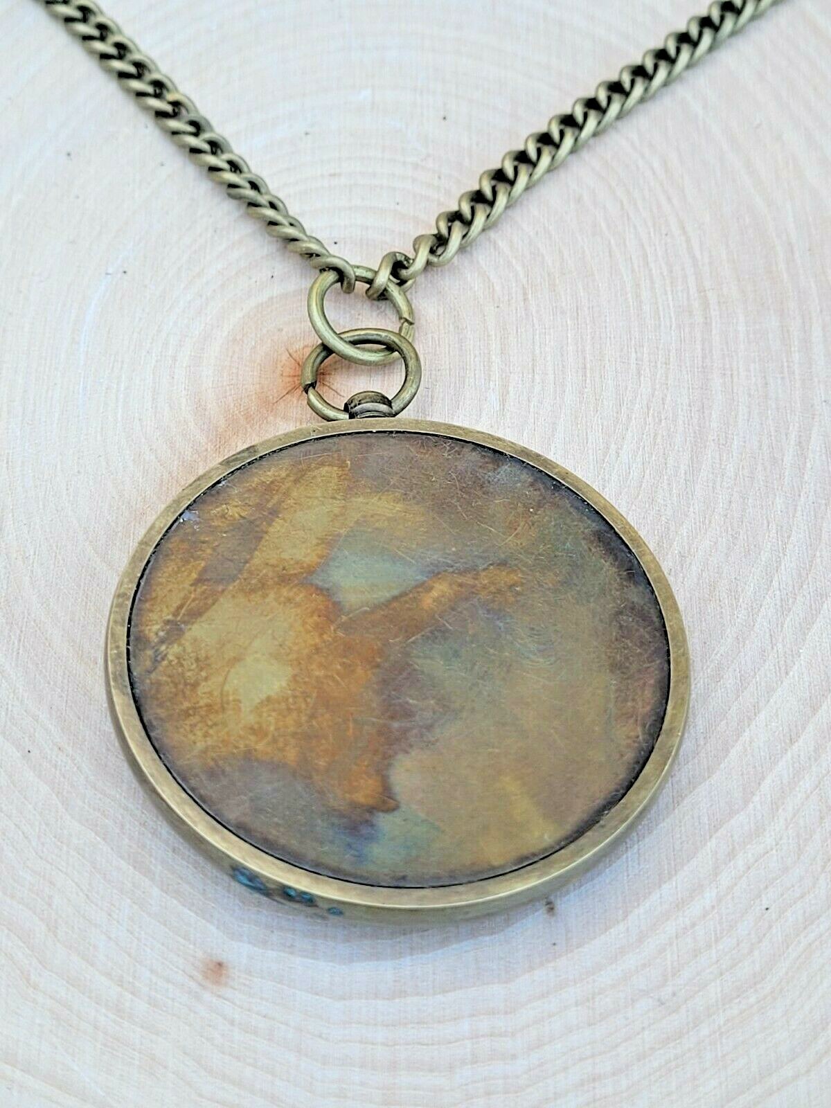 Brass Nautical Pendant Vintage Style Solid Brass Necklace World Timer