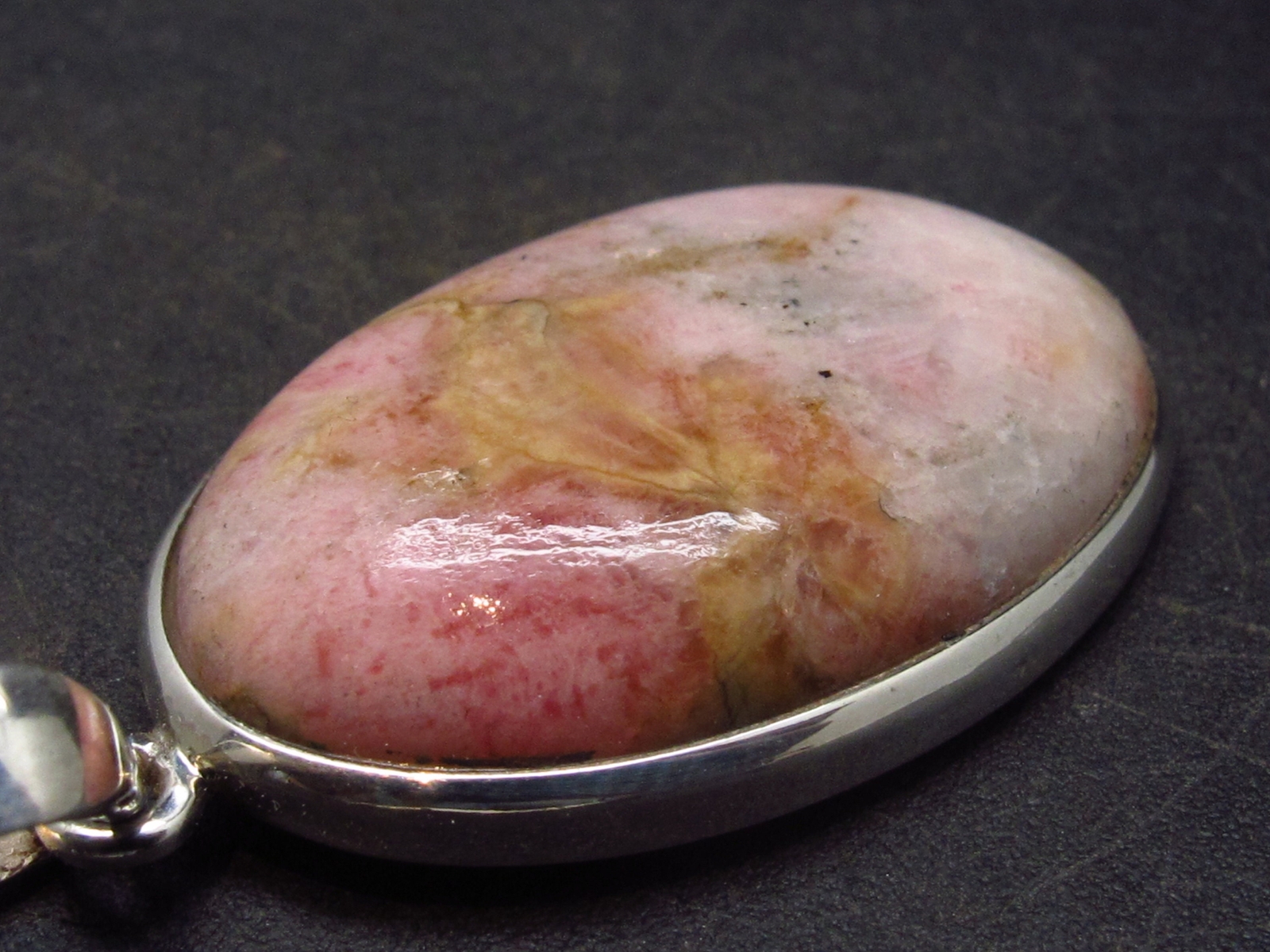 Rare Pink Tugtupite Sterling Silver Pendant From Greenland – 1.6″ – 7.3 Grams