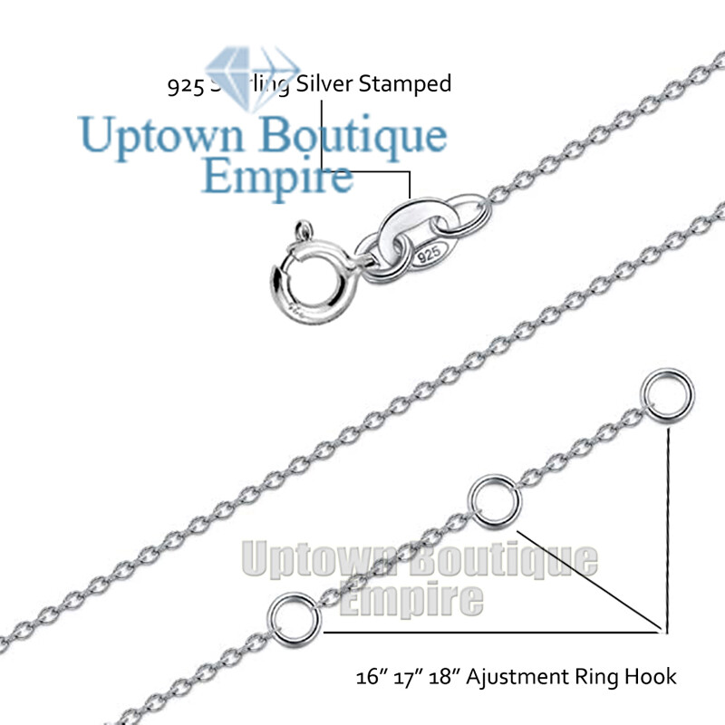 925 Sterling Silver North Star Compass Cubic Zirconia Gift Pendant Necklace*027