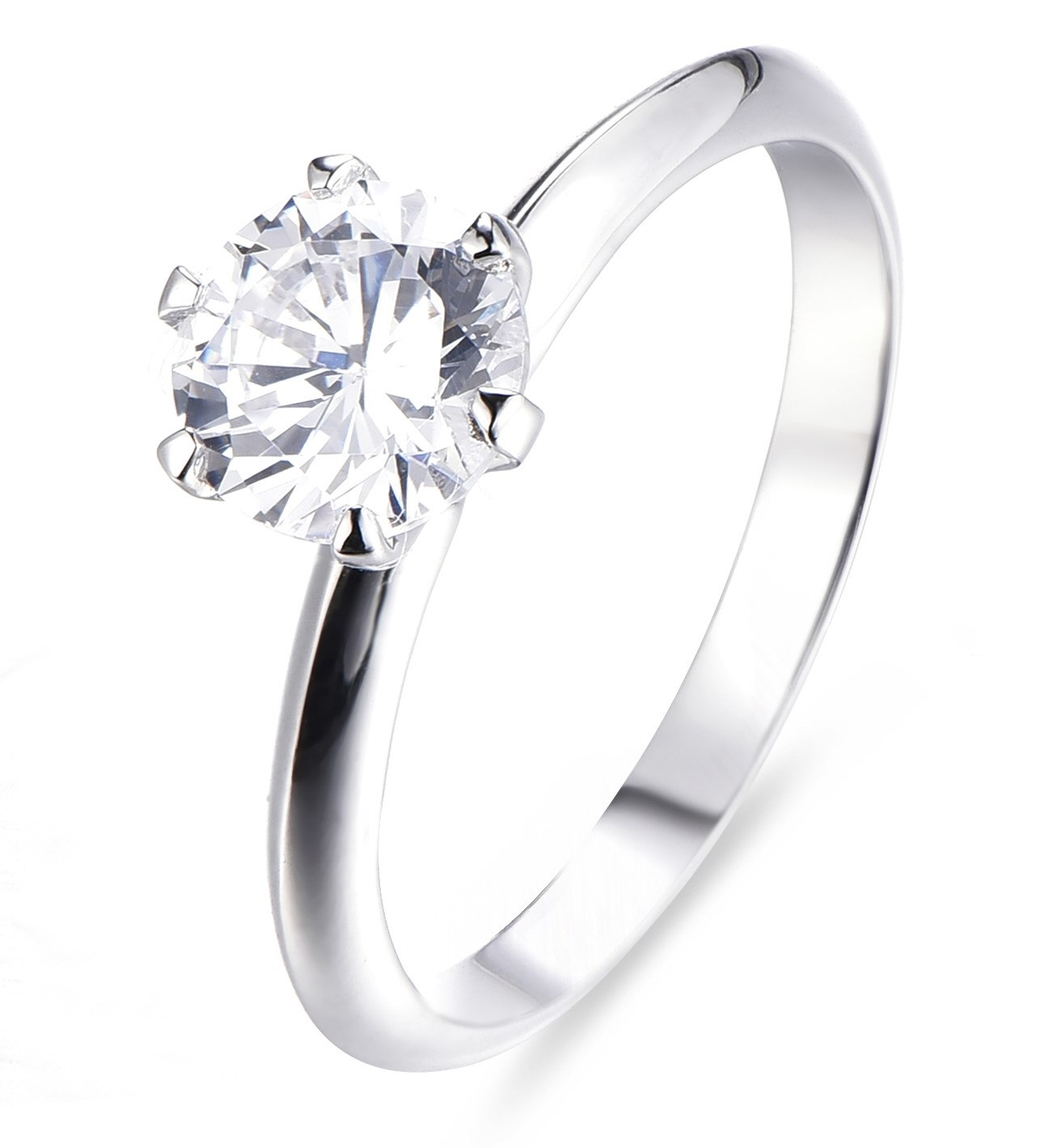 1ct .925 Sterling Silver Round CZ Solitaire Engagement Ring Band Sz 1.5-15 SA032