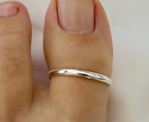 Solid Metal 925 Silver Women’s Big Adjustable Band Toe Ring White Gold Plated