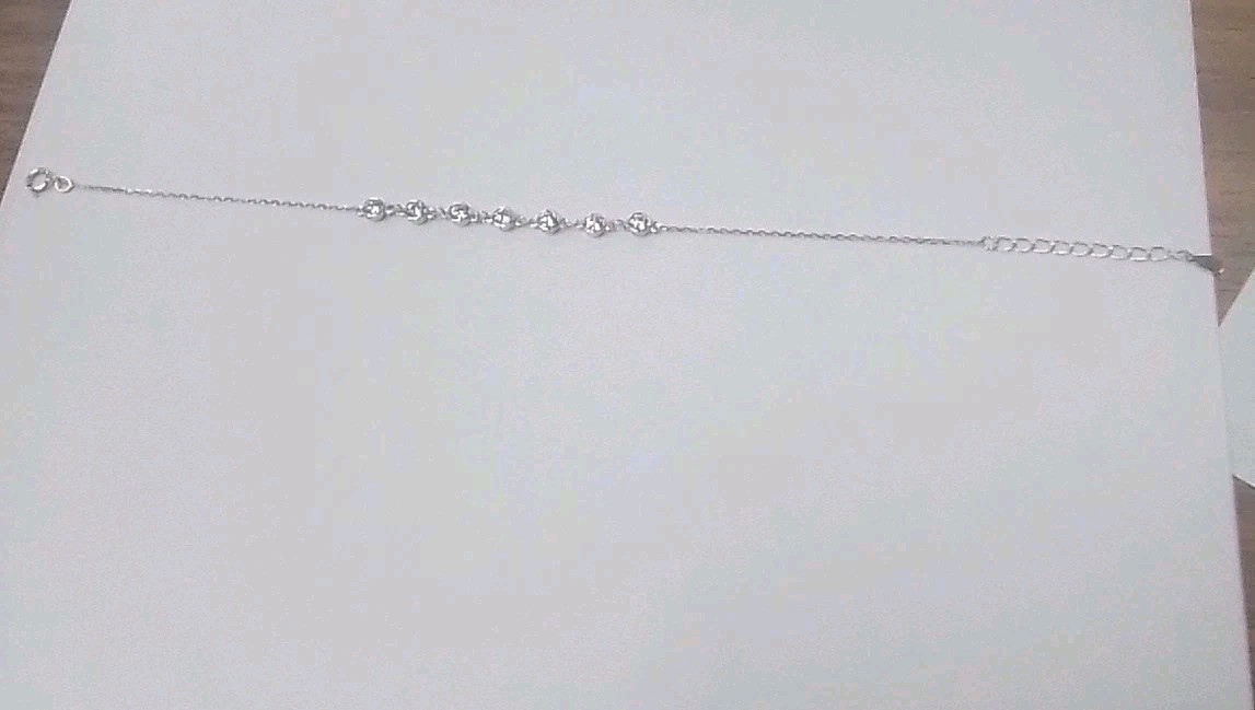 Sterling Silver 925 Ladies Dainty Delicate Linked Stones Bracelet