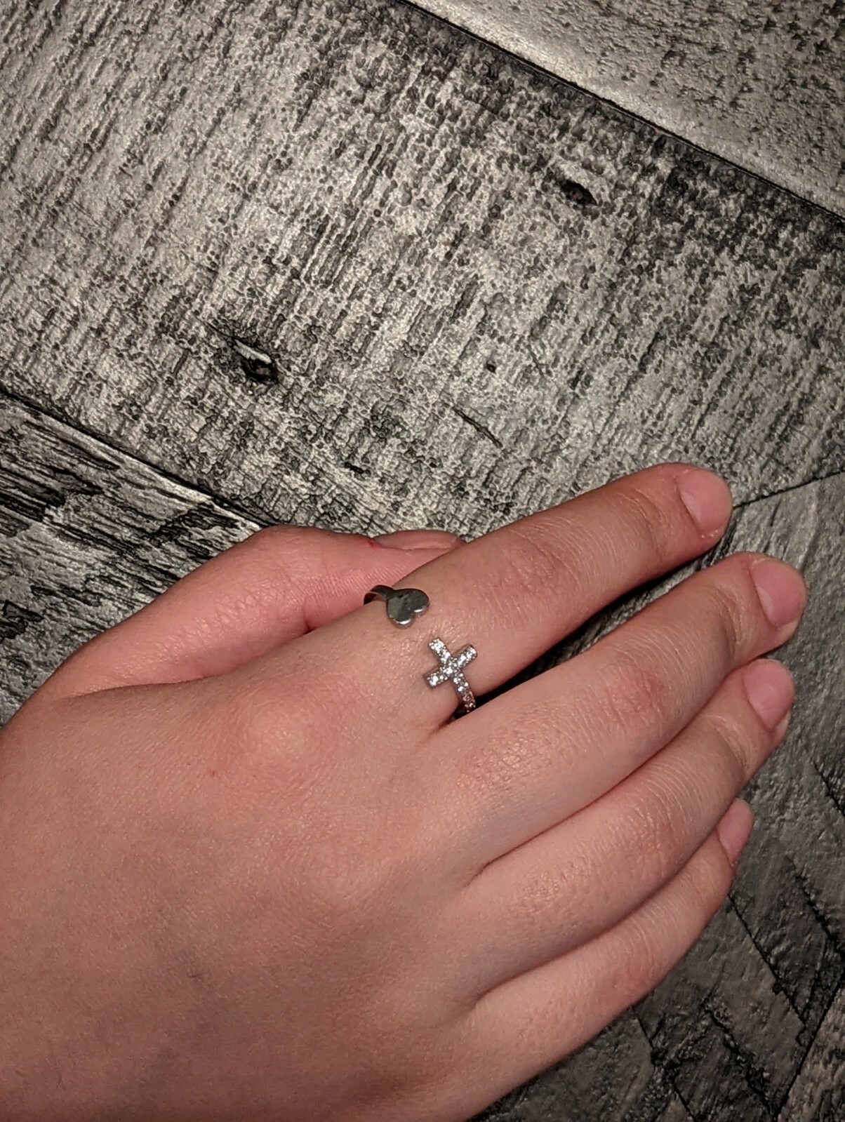 New Classic Adjustable Zircon Cross Heart Rings Women Silver Gold Color Open