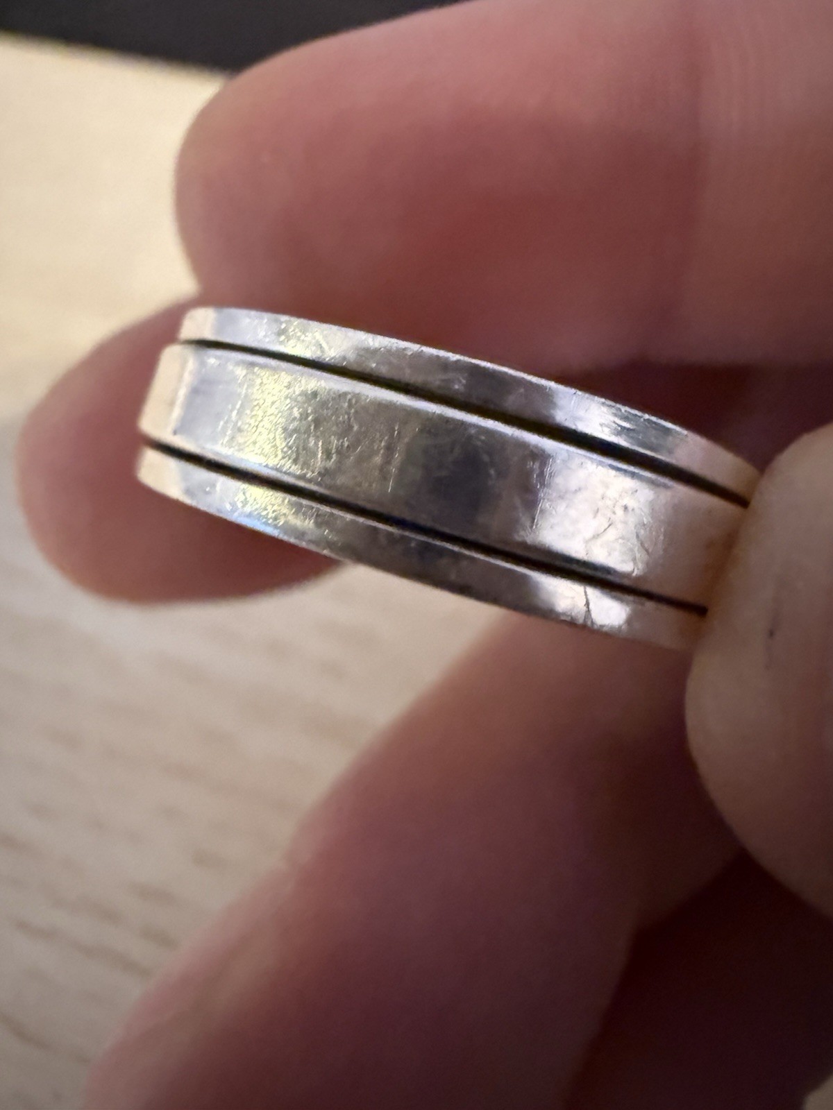 925 Sterling Silver Fidget Ring Plain Band Spinner Ring 5.80 Grams Size 11.5