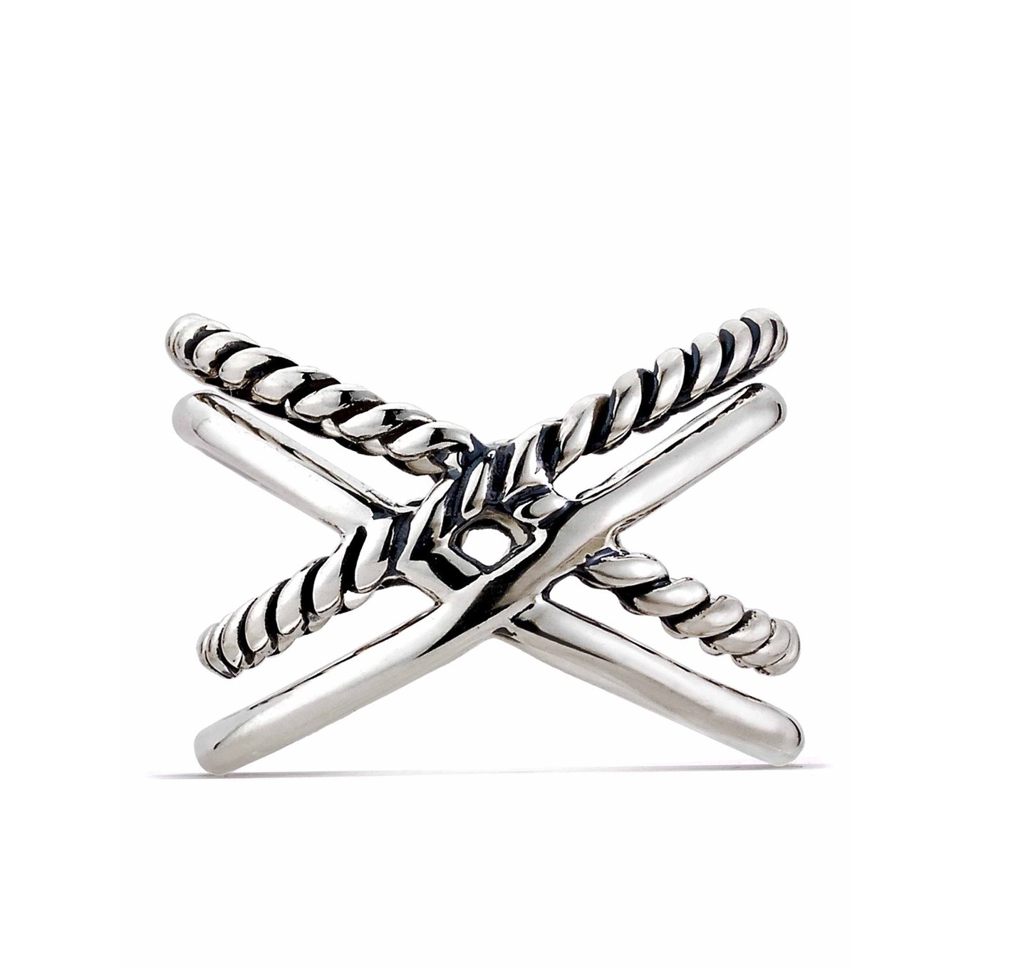 SOLD OUT! SAMUEL B JEWELRY STERLING SILVER DOUBLE CRISS CROSS RING SIZE 7 NWT