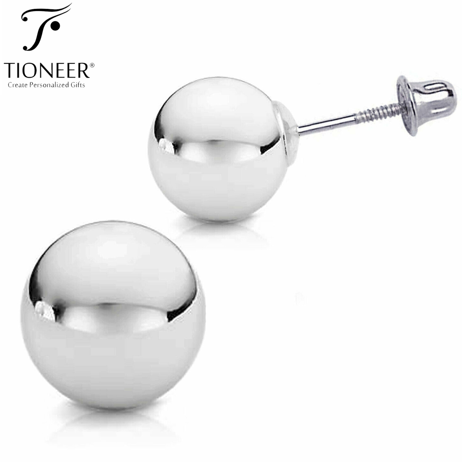 14K Gold Minimalist Round Hollow Ball Screw Back Ear Stud Earrings 2mm to 8mm