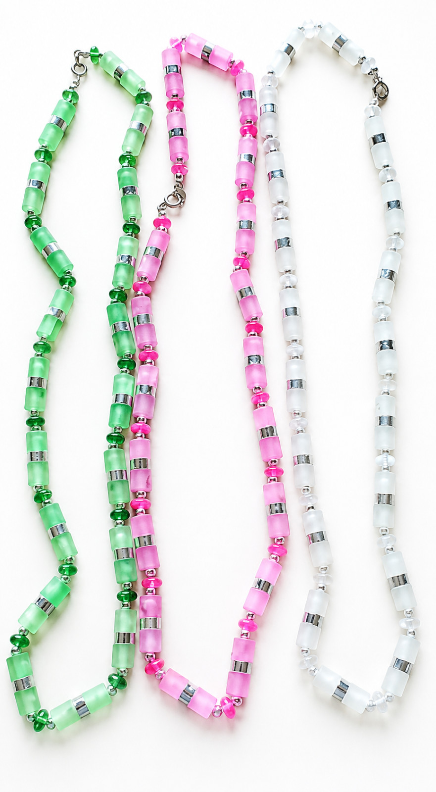 Lot of 10 Vintage Italian Plastic Bead Necklaces – Colorful Summer Jewelry Set