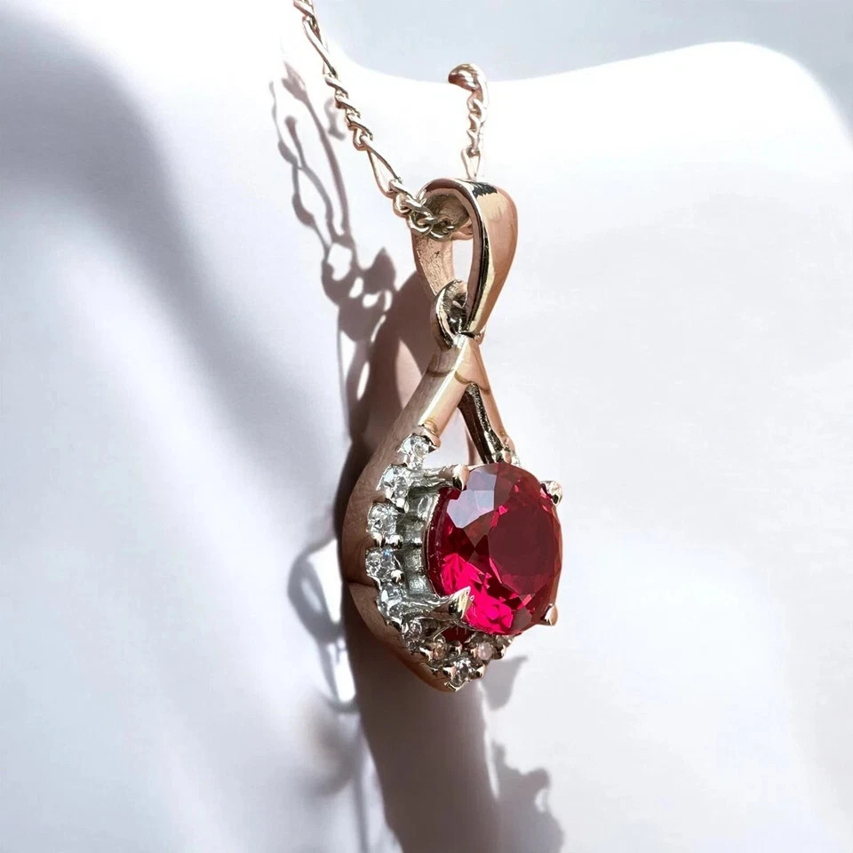 Certified 13 Ct Natural Red Ruby Loose Gemstone Pendant In 925 Silver